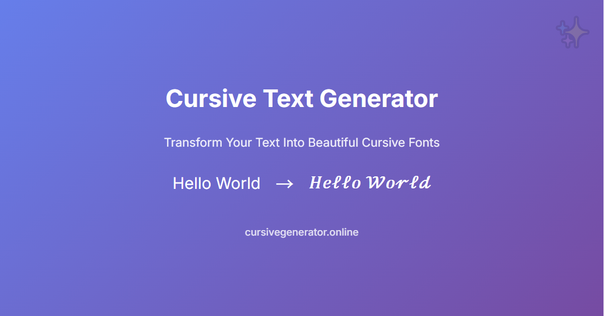 Cursive Text Generator - Free Online Script Font Creator